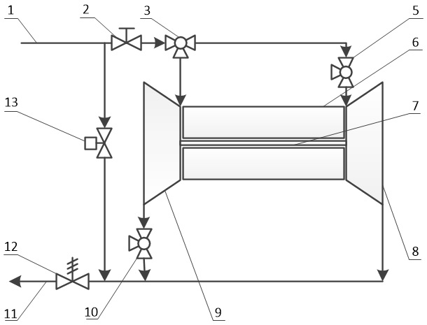 Symmetrically-arranged high-speed double-turbine distributed excess pressure power generation system