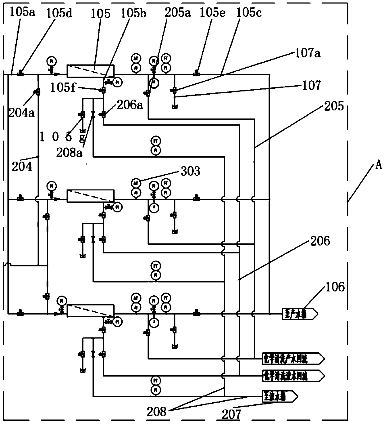 Reverse osmosis system capable of continuously operating and continuously chemically cleaning