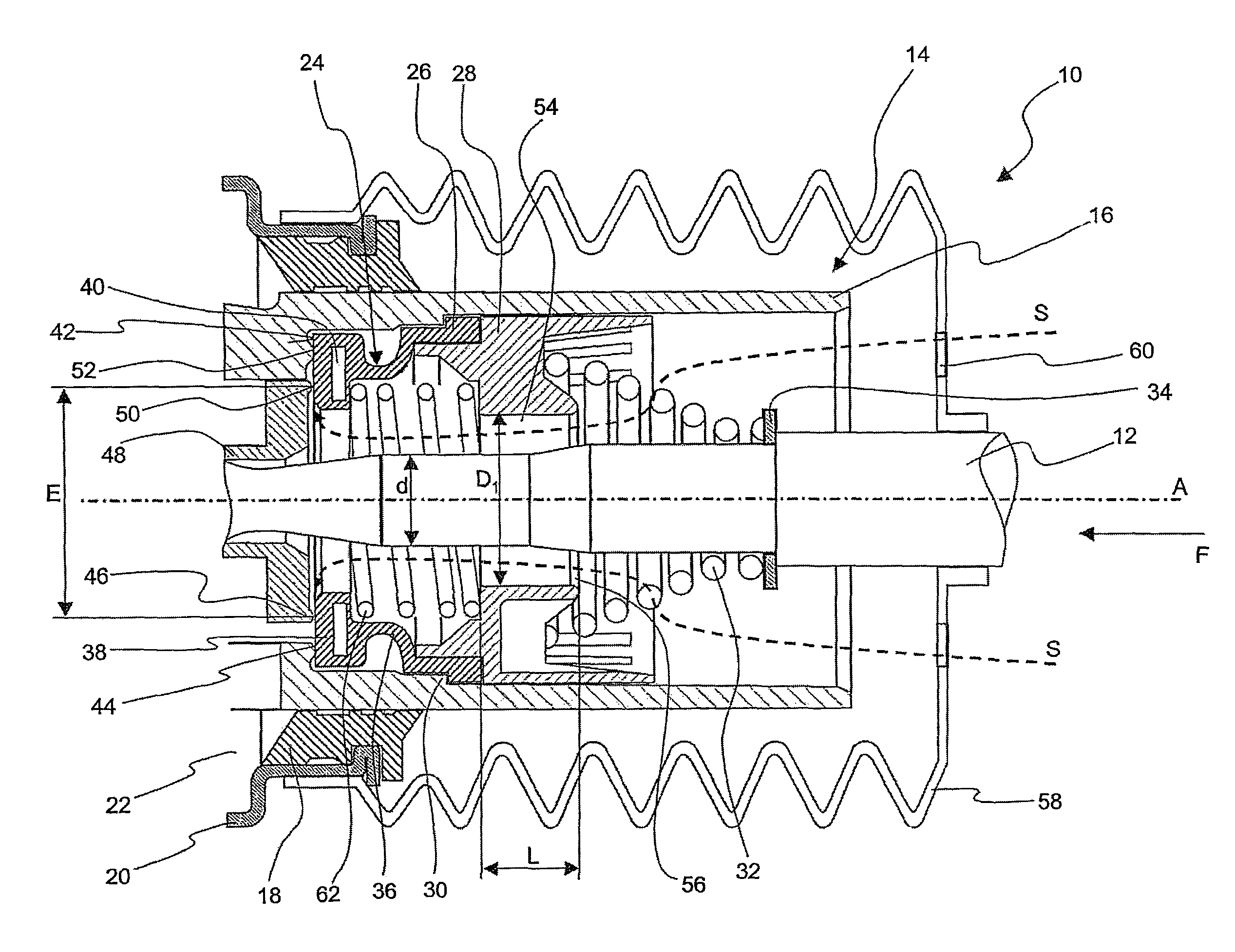 Vacuum brake servo for a motor vehicle braking system