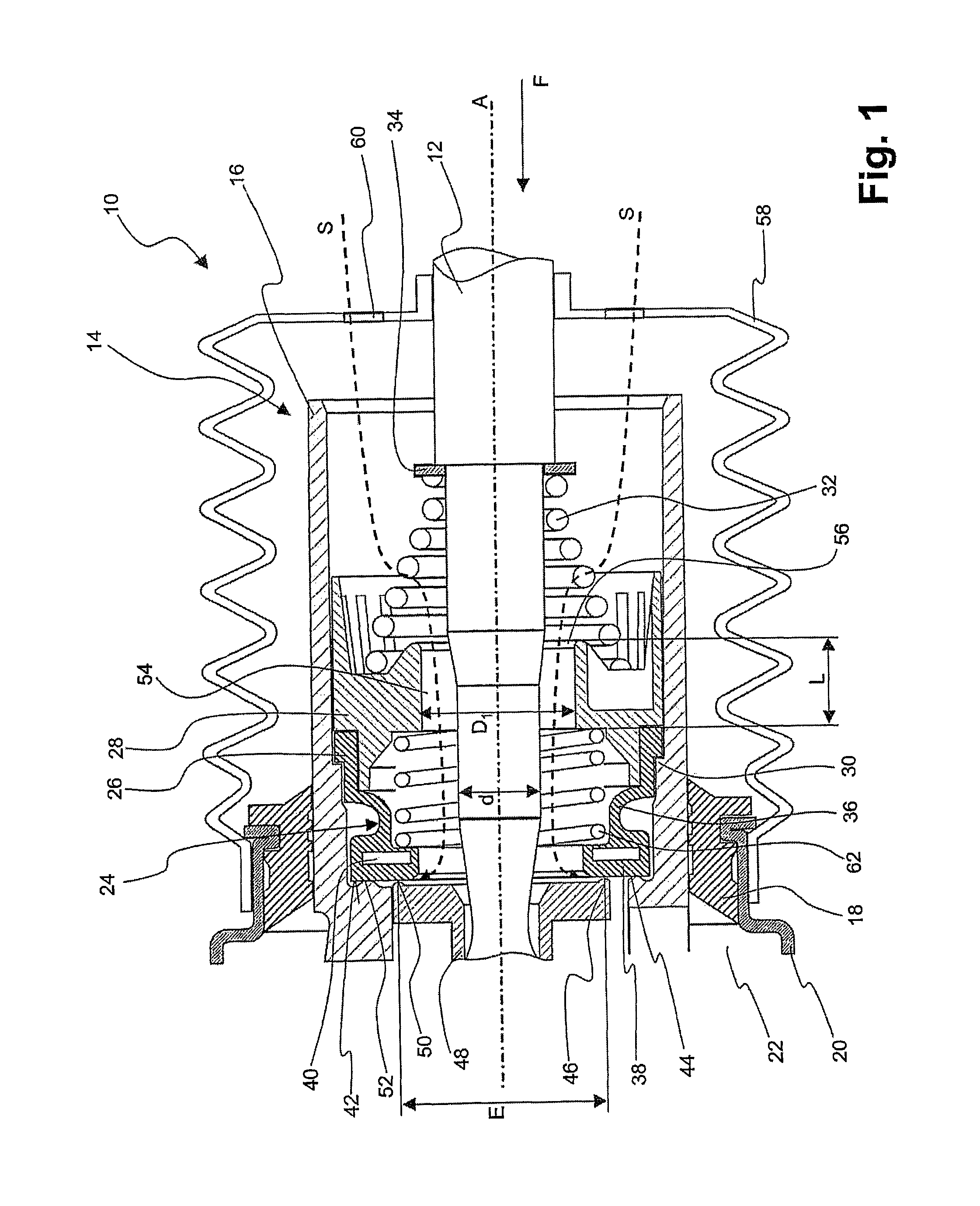 Vacuum brake servo for a motor vehicle braking system