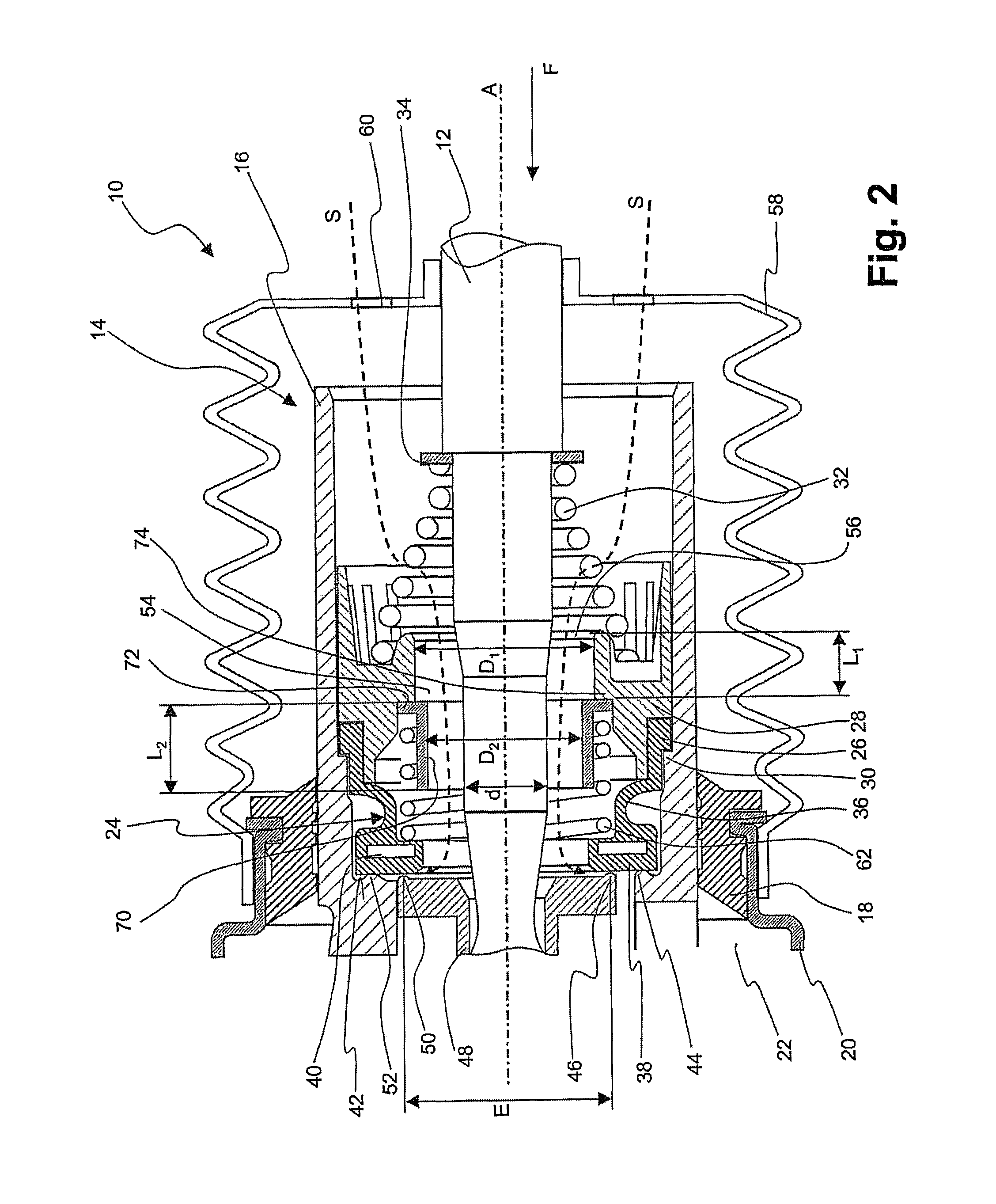 Vacuum brake servo for a motor vehicle braking system