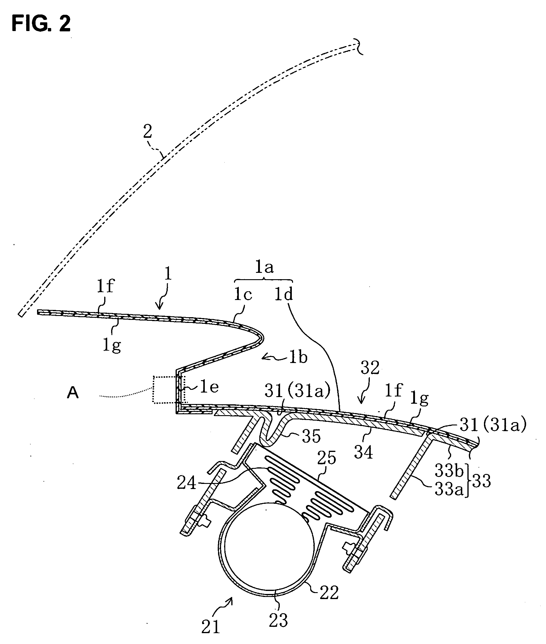 Instrument panel structure with airbag unit