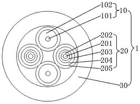 Photoelectric mixed cable with specially-shaped flexible conductor