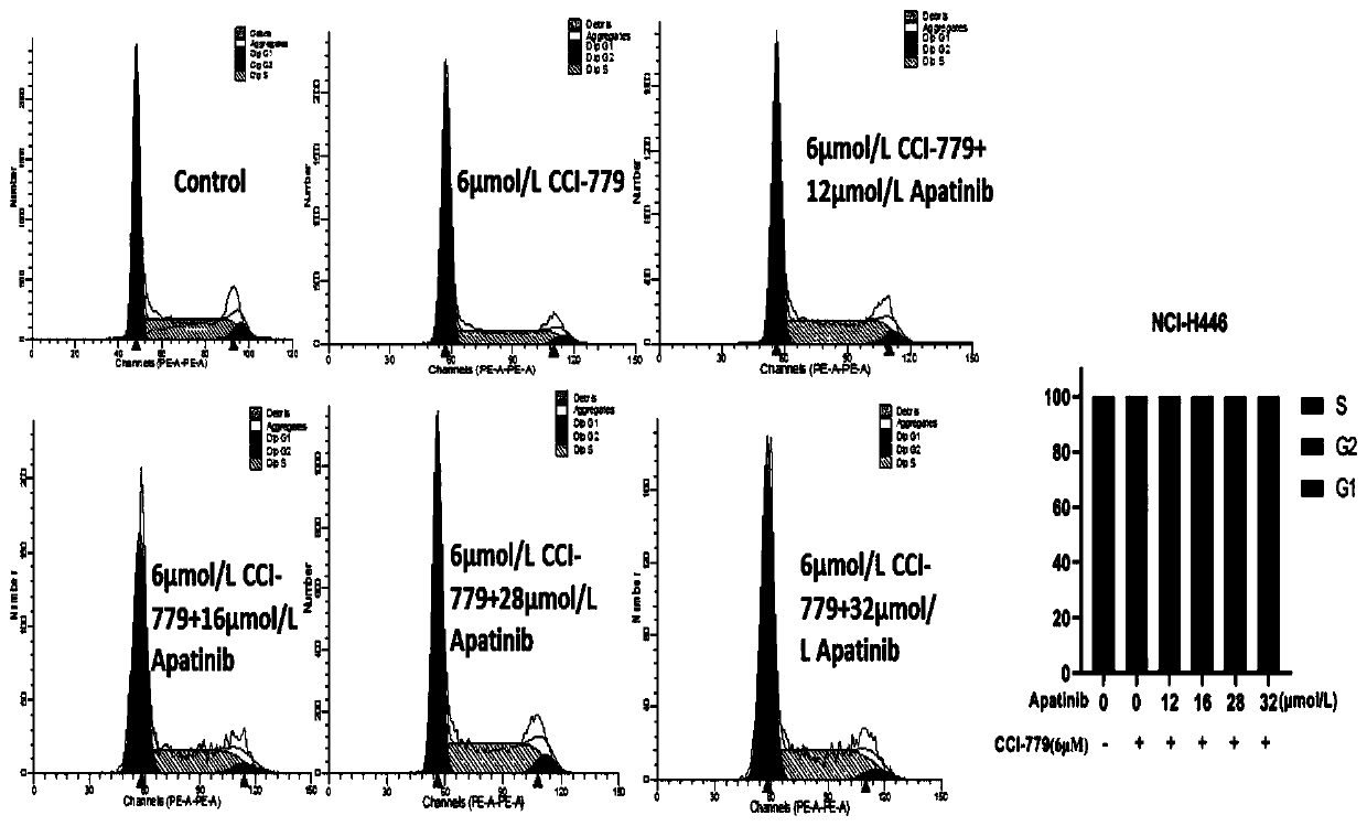 Application of apatinib and combination of apatinib and CCI-779 in preparation of drugs for treating lung cancer