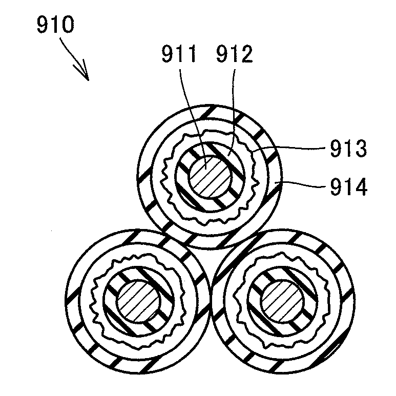 Line connection structure for electric equipment and electric vehicle