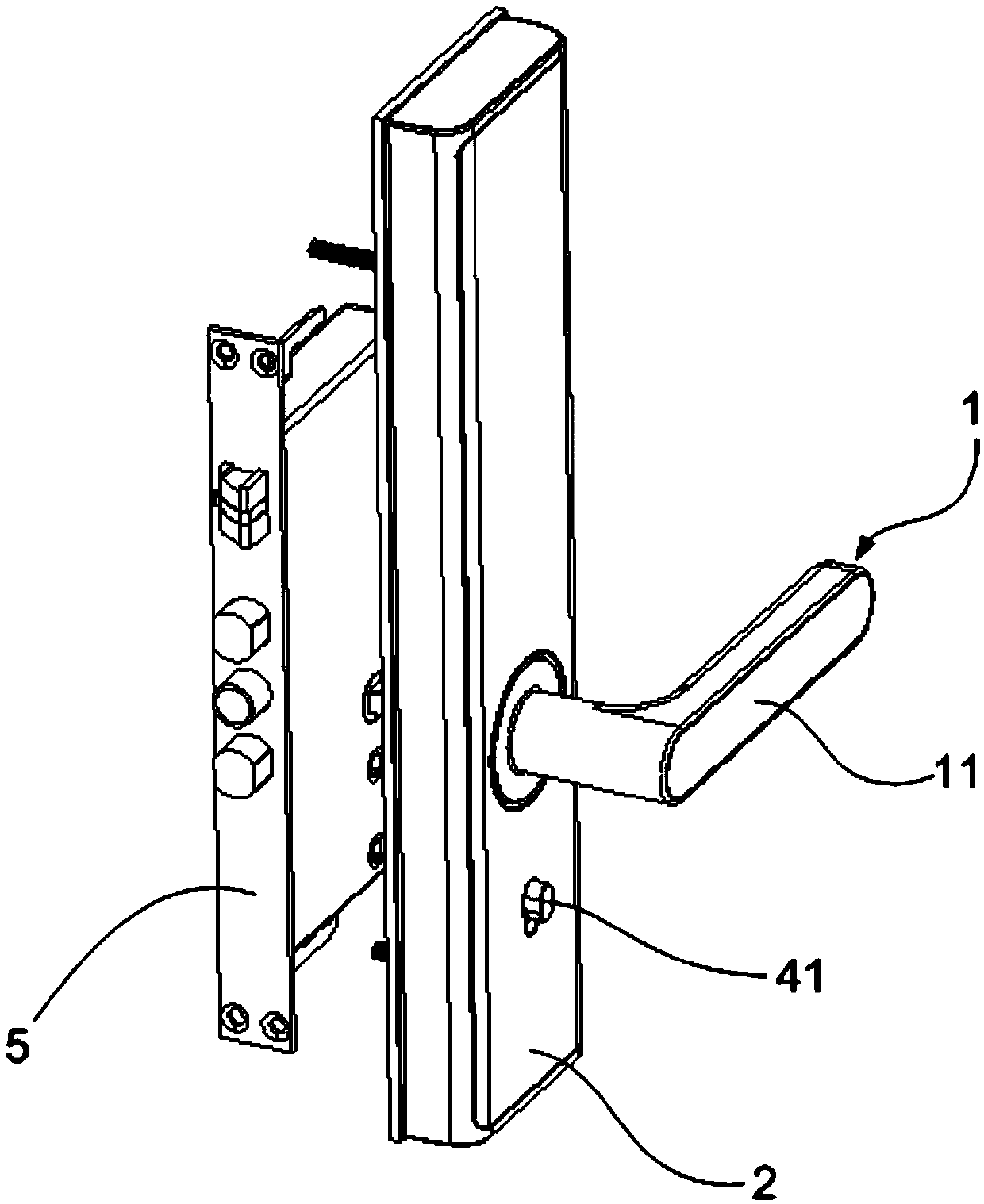 Handle device capable of preventing unlocking from cat eye and door lock