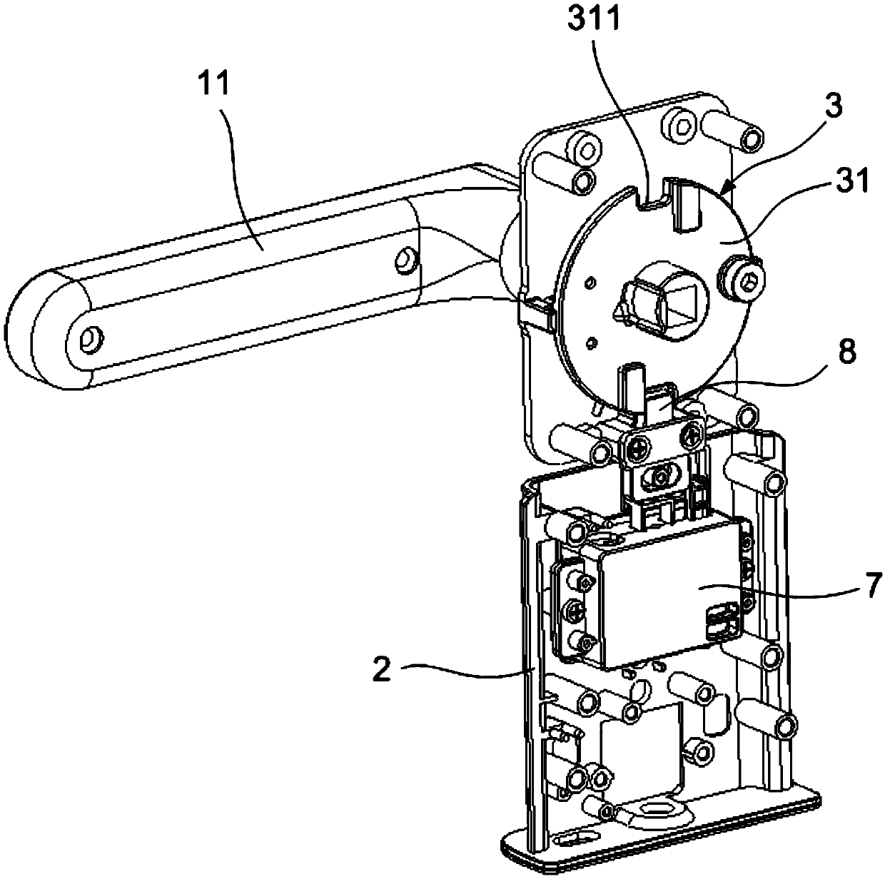 Handle device capable of preventing unlocking from cat eye and door lock