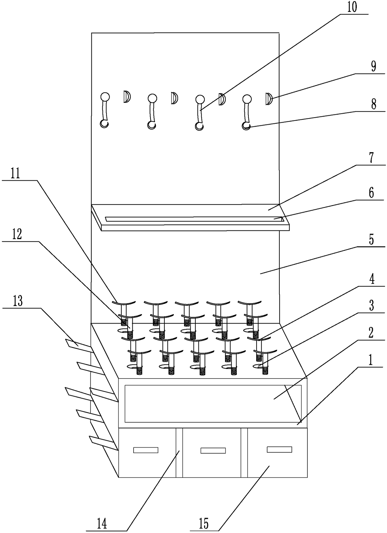 Putting-away rack special for mining tools