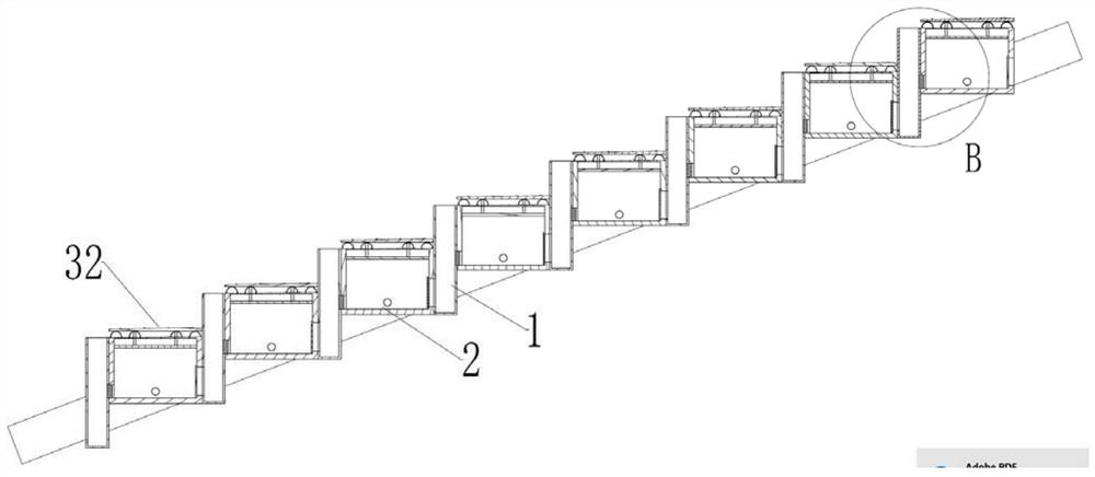 Landscape drainage antiskid step system for mountain park in pluvial area