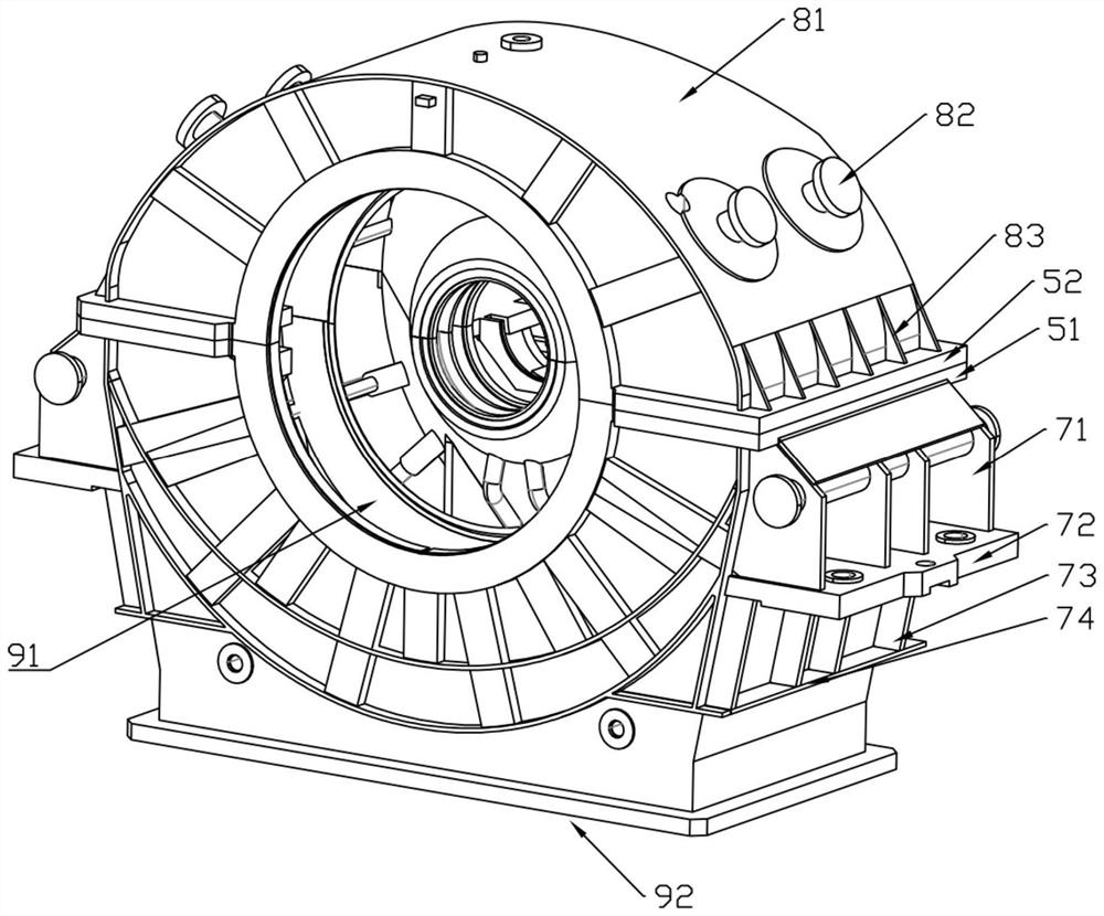 Multi-surface-supporting welded exhaust hood of industrial steam turbine