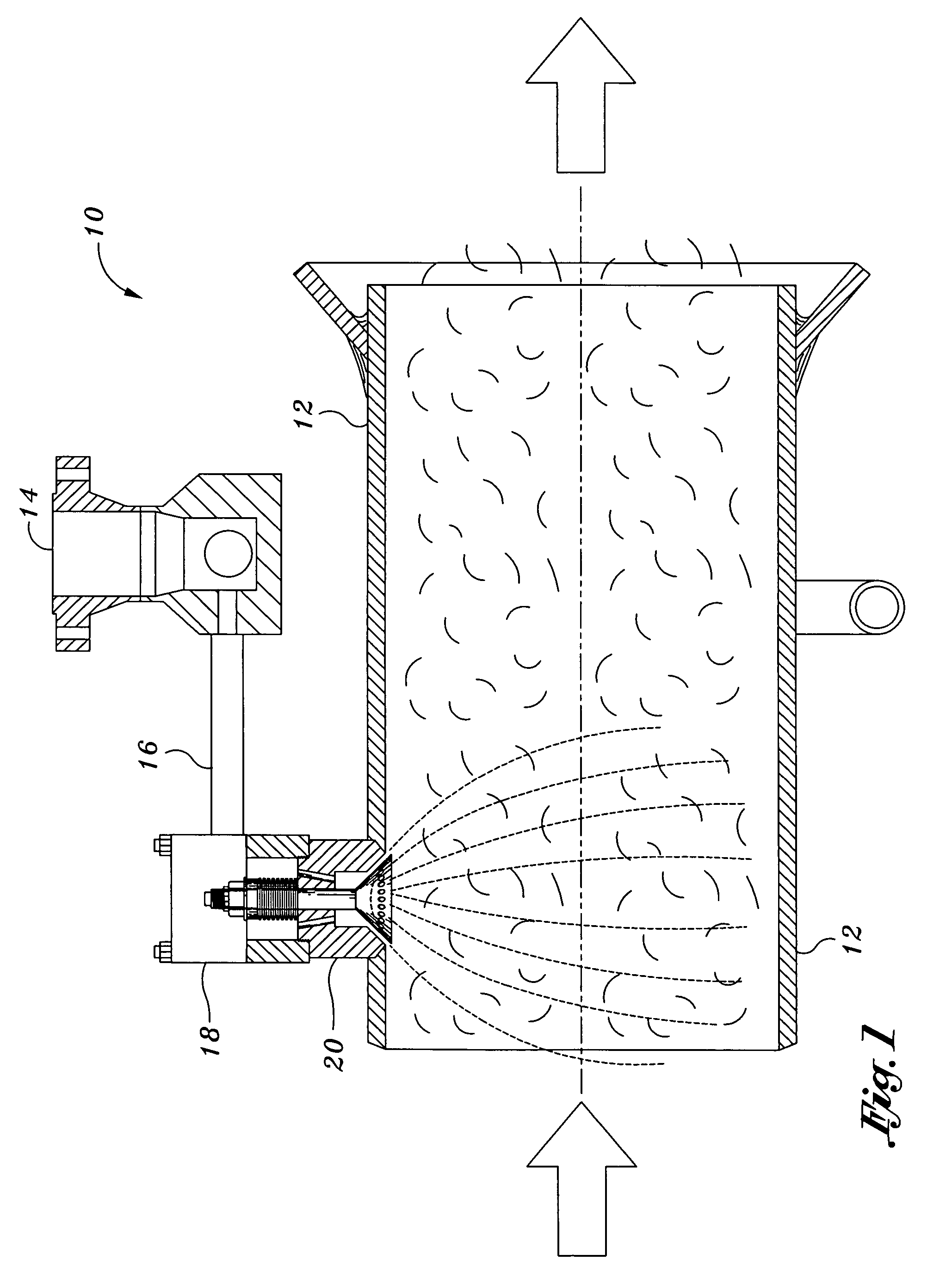 Pressure blast pre-filming spray nozzle