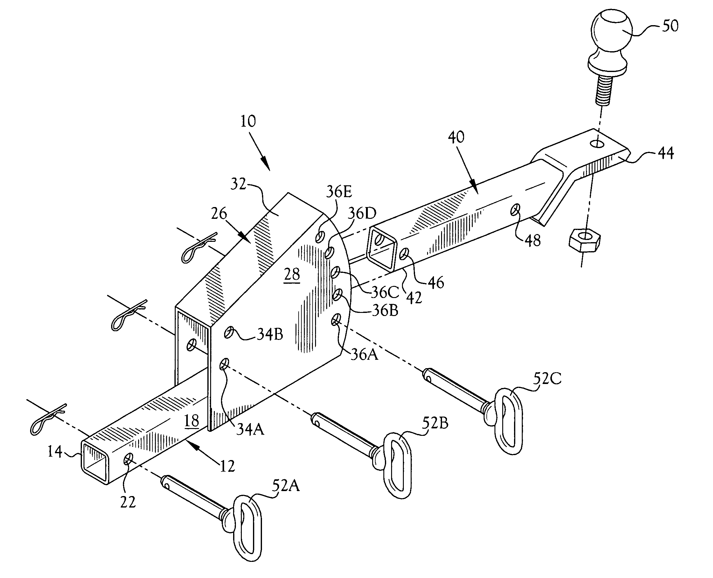 Tiltable trailer hitch