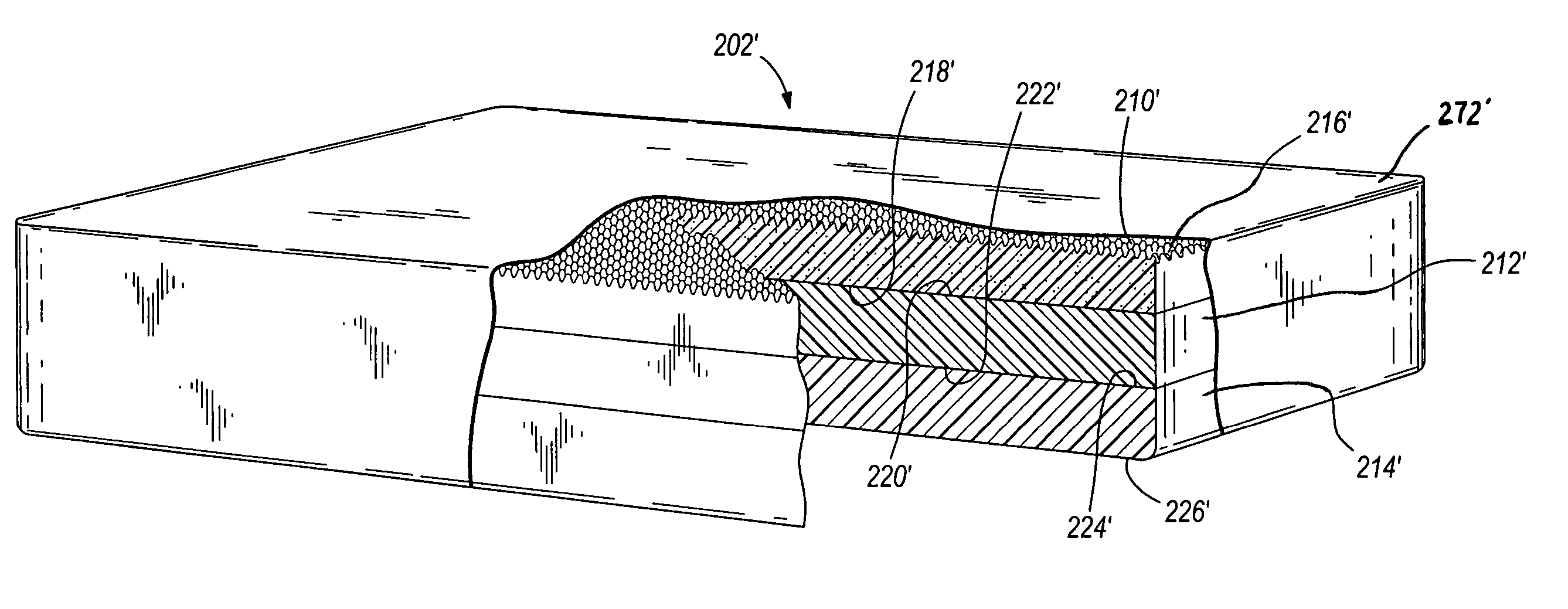 Reticulated material body support and method