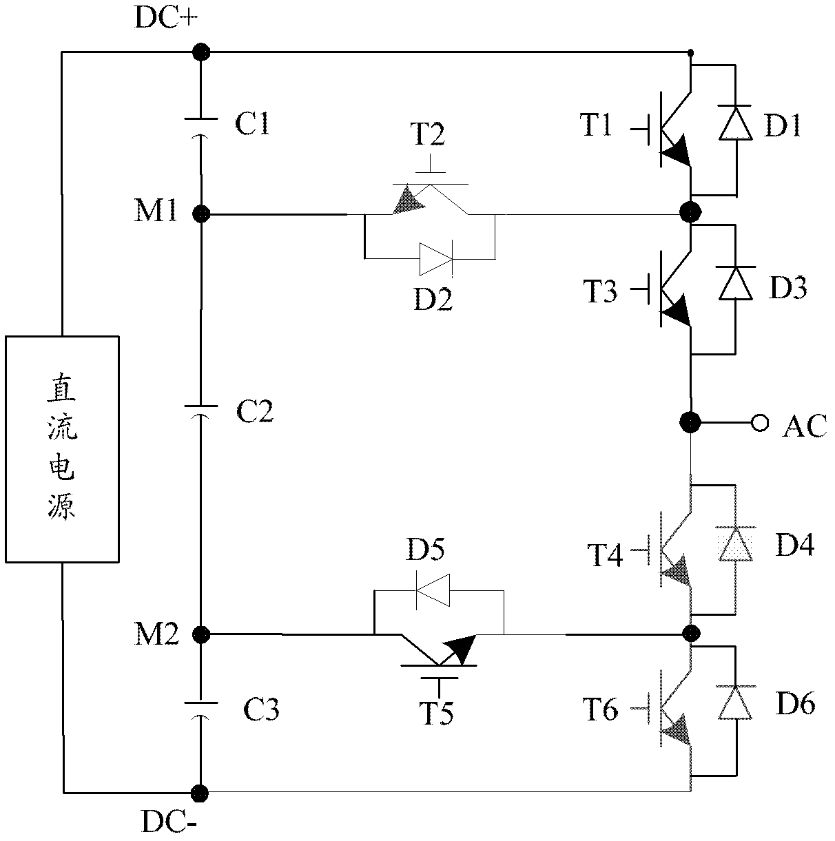 Four-level topological unit and application circuit thereof