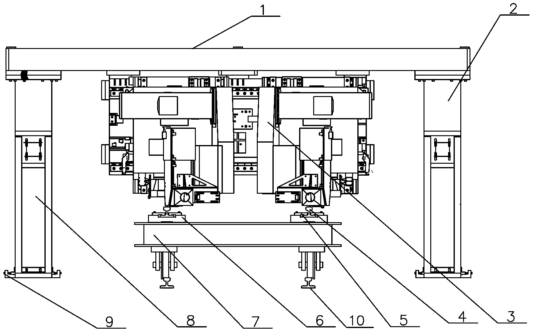 Test platform for steel-rail milling and grinding machine