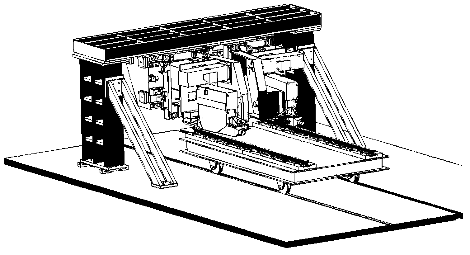 Test platform for steel-rail milling and grinding machine