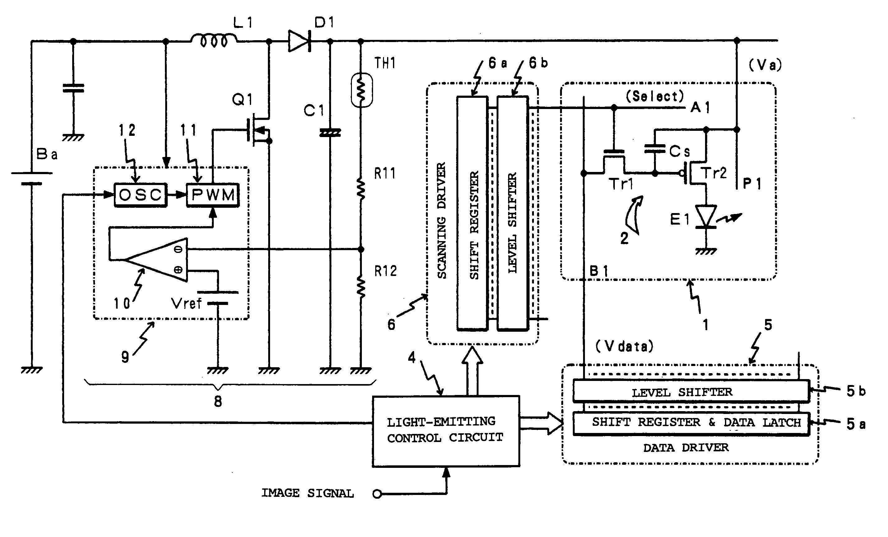 Light emitting display device and driving control method therefor