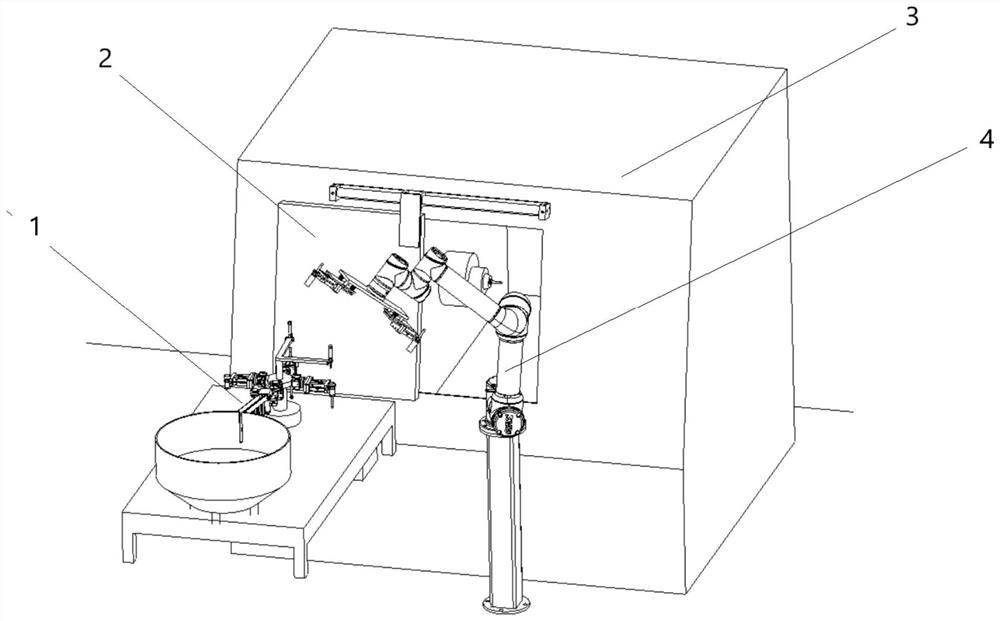 Feeding and discharging device for processing nail products