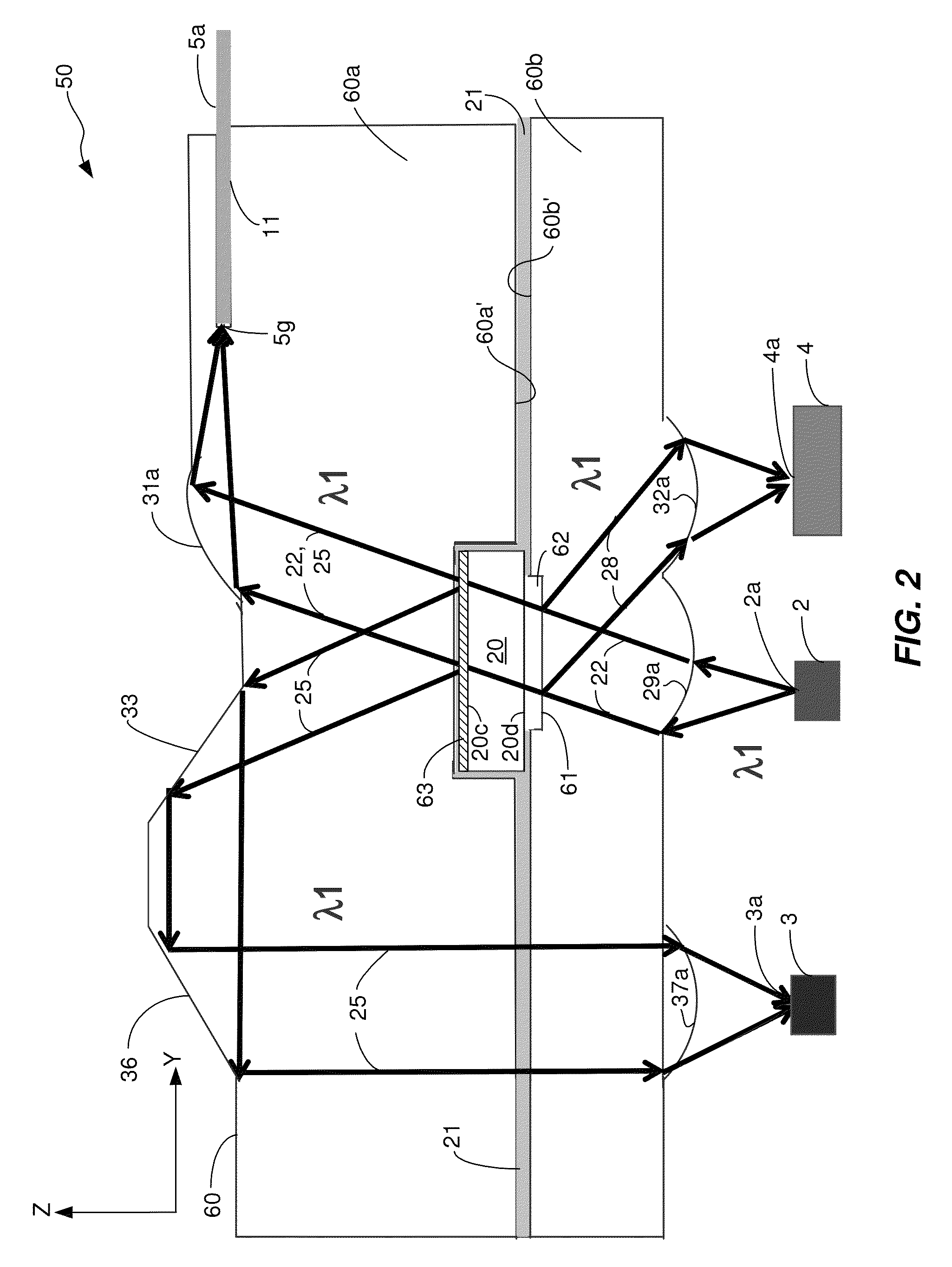 Bidirectional parallel optical transceiver module and a method for bidirectionally communicating optical signals over an optical link