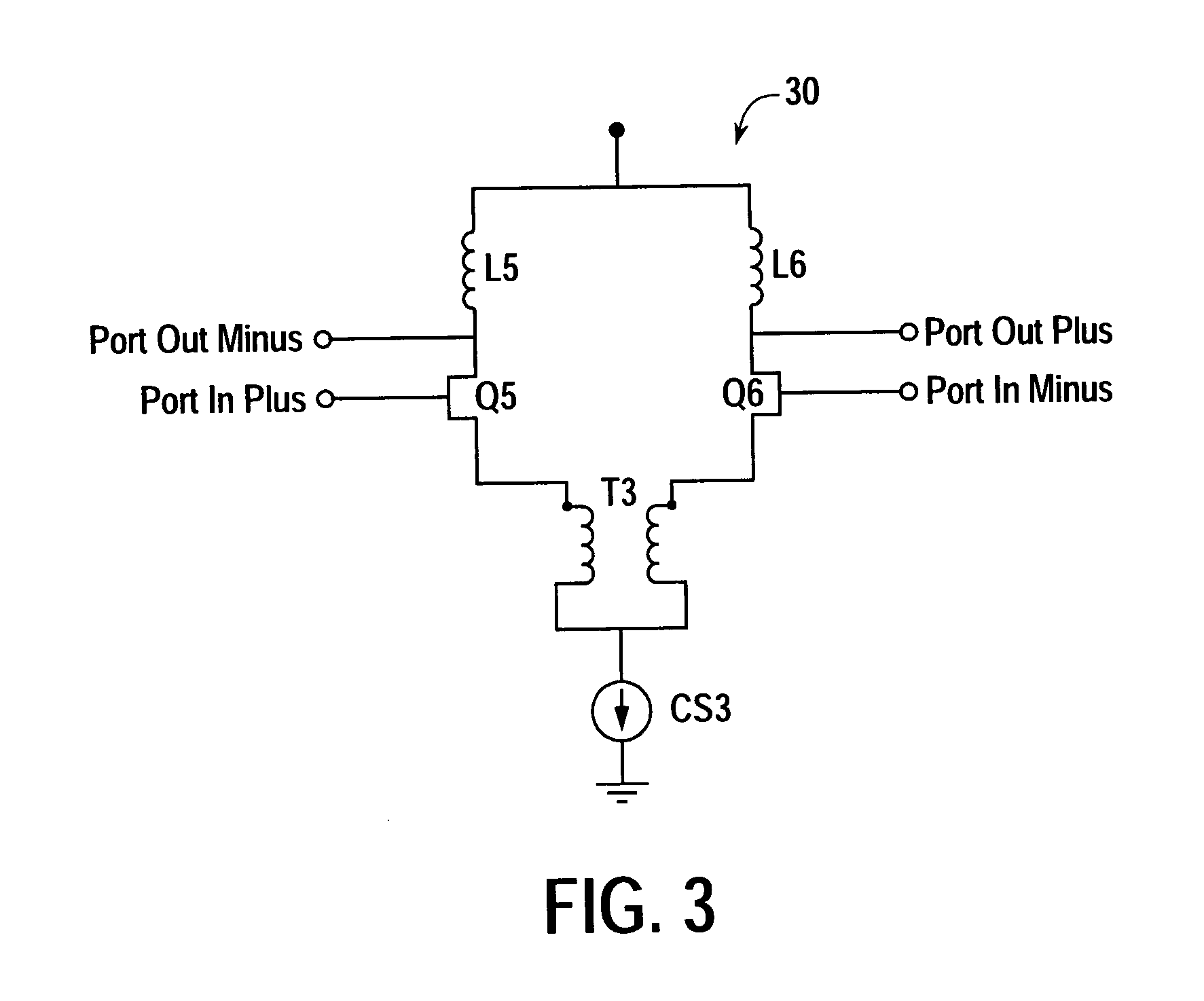 Coupled-inductance differential amplifier