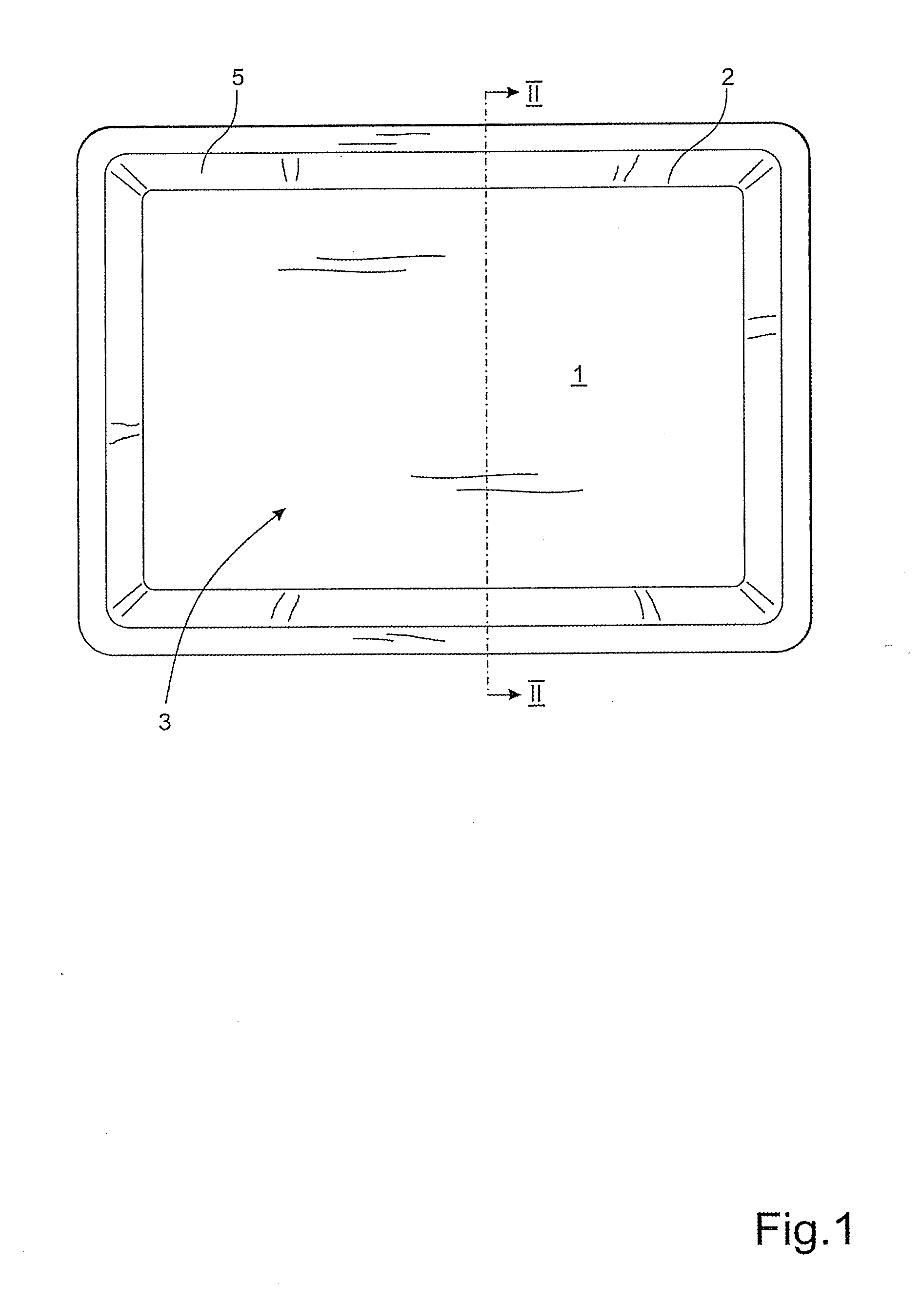 Compression-moulded tray and method of producing a fibre tray