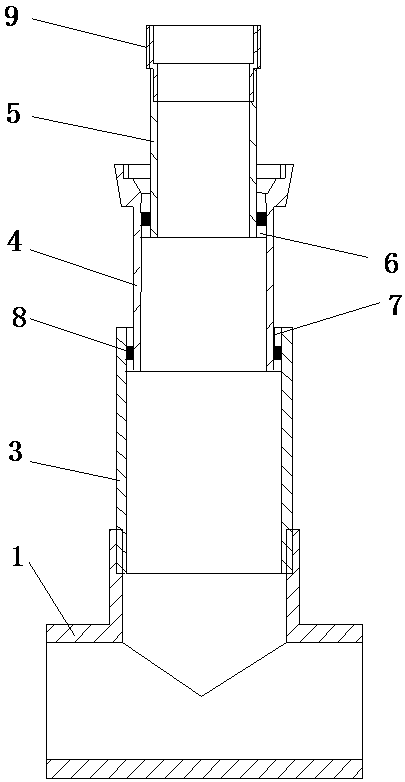 Automatic telescopic out-of-ground pile for spray/drop irrigation