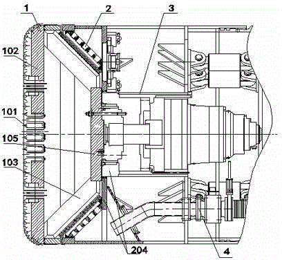 Variable-position shearing and breaking device of compound stratum pipe pushing machine