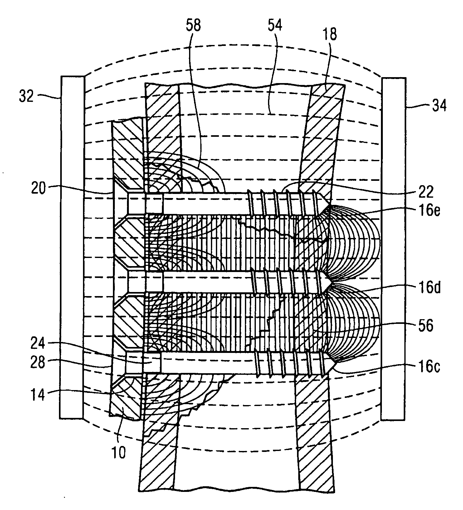 Implantable device, system for generating localised electromagnetic fields in the area of an implant and coil arrangement