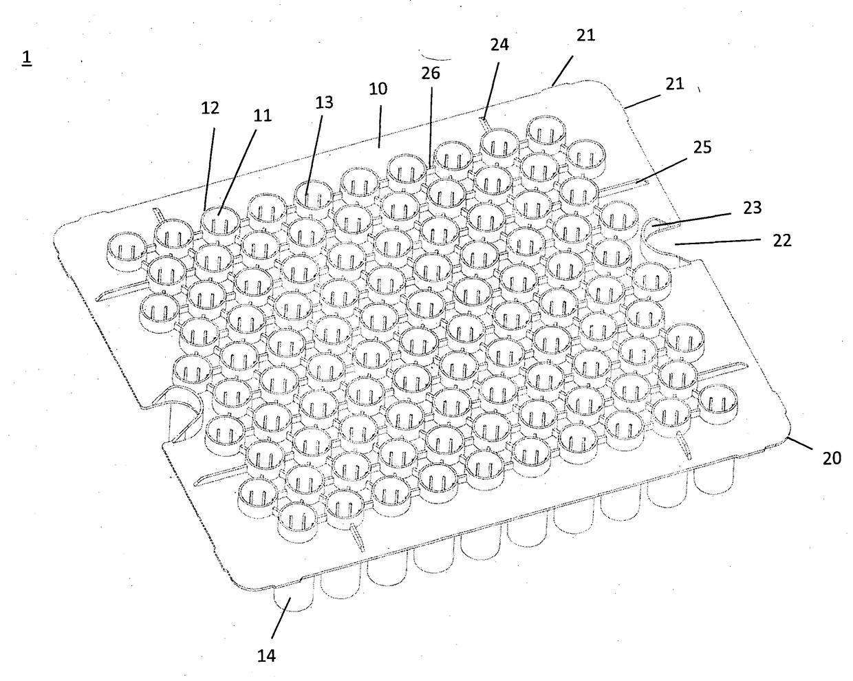 Method for closing cartridges, supporting structure for supporting cartridge closures and transport or packaging container