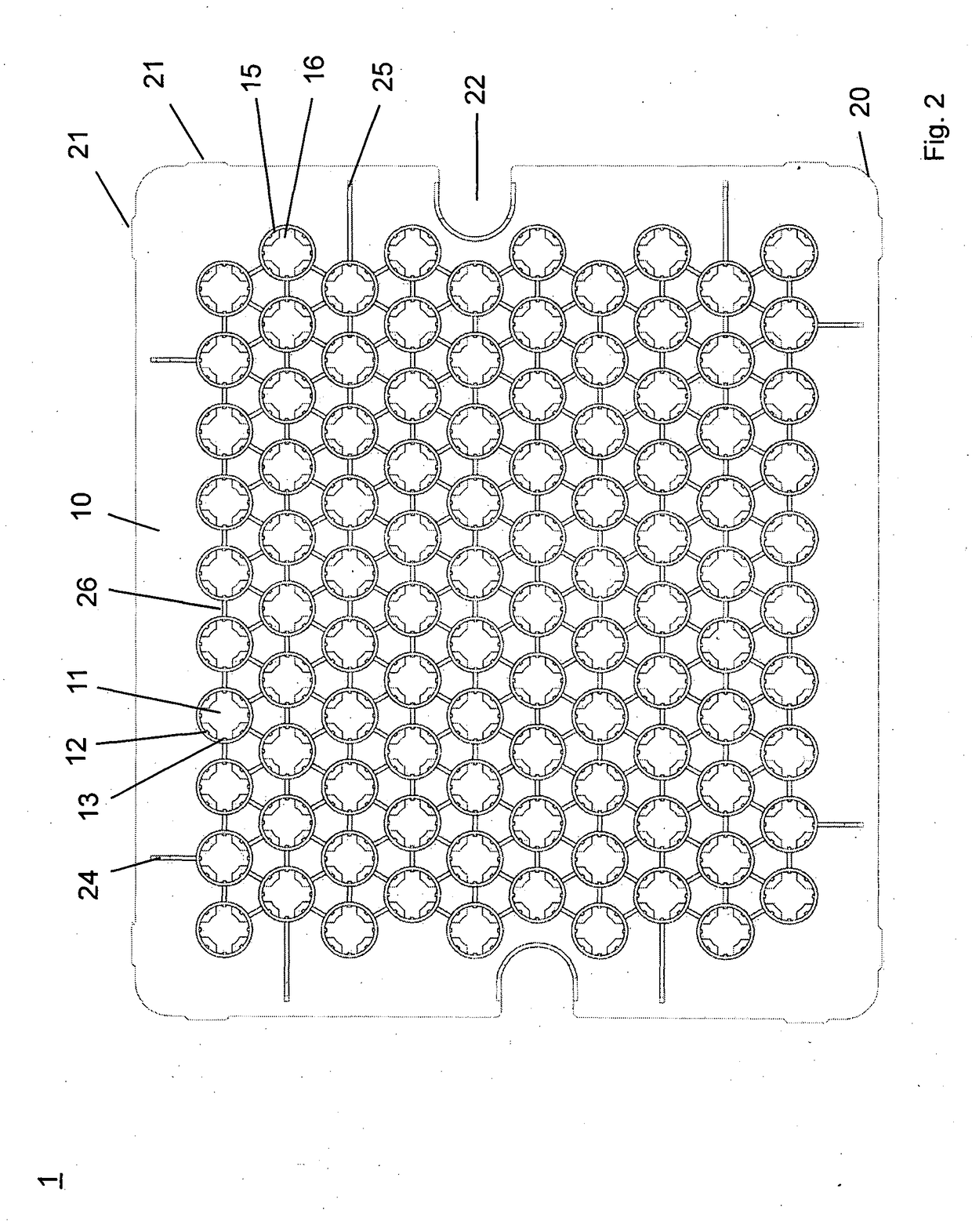 Method for closing cartridges, supporting structure for supporting cartridge closures and transport or packaging container