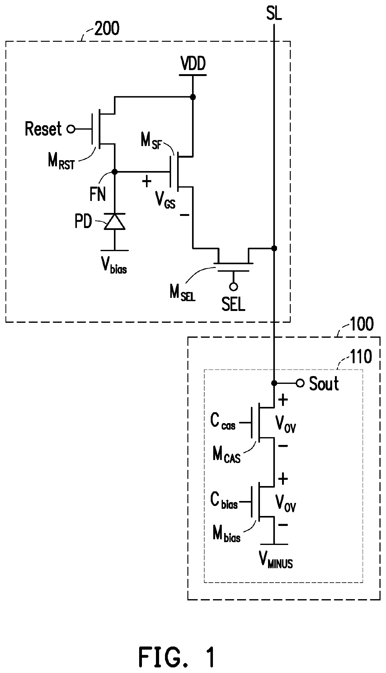 Readout circuit for pixel