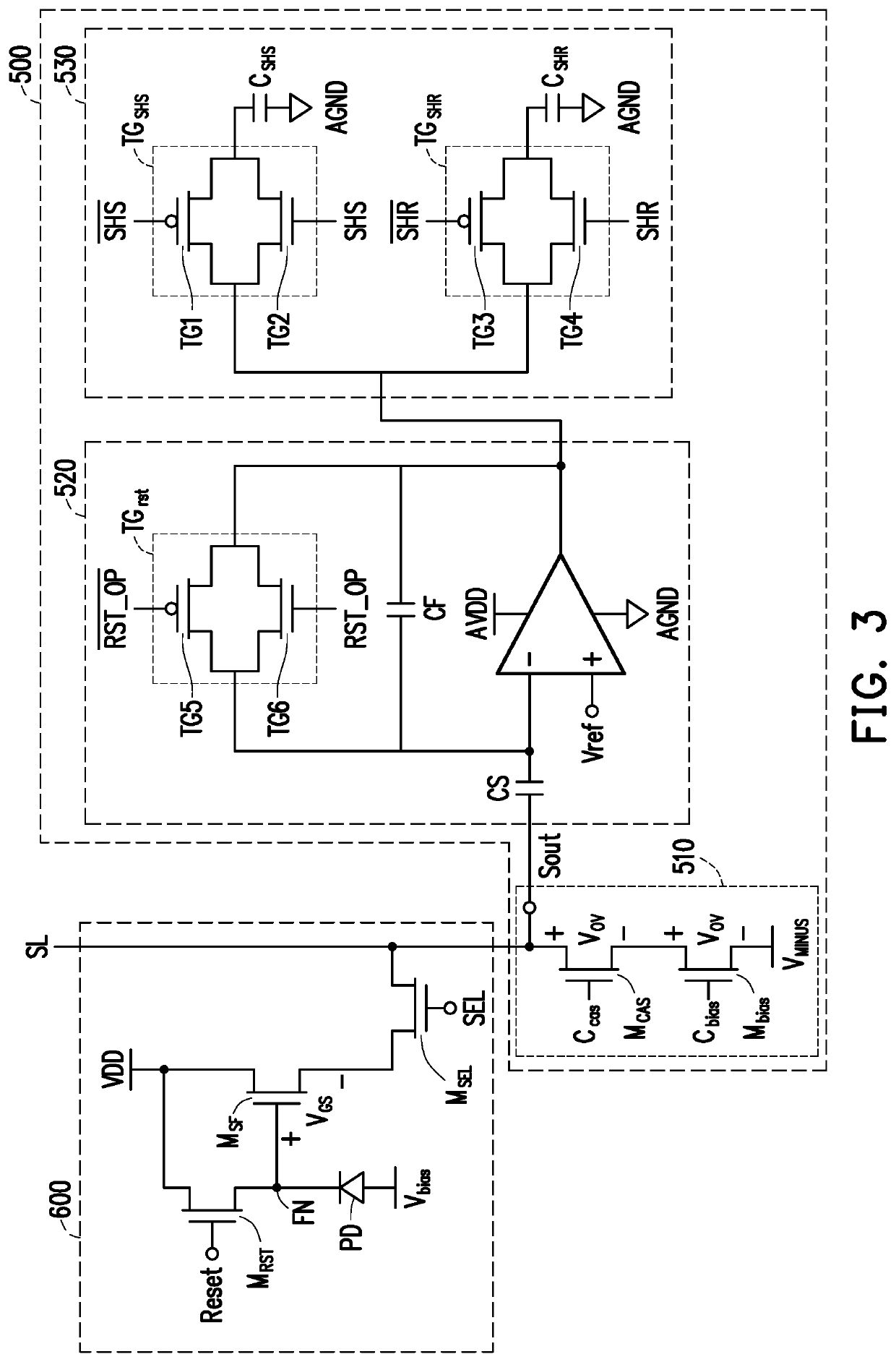 Readout circuit for pixel