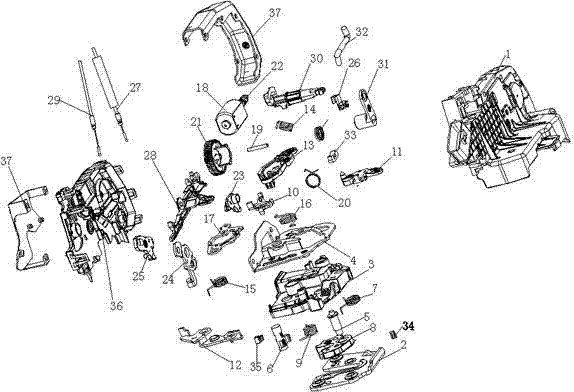 Integrated automobile front door lock