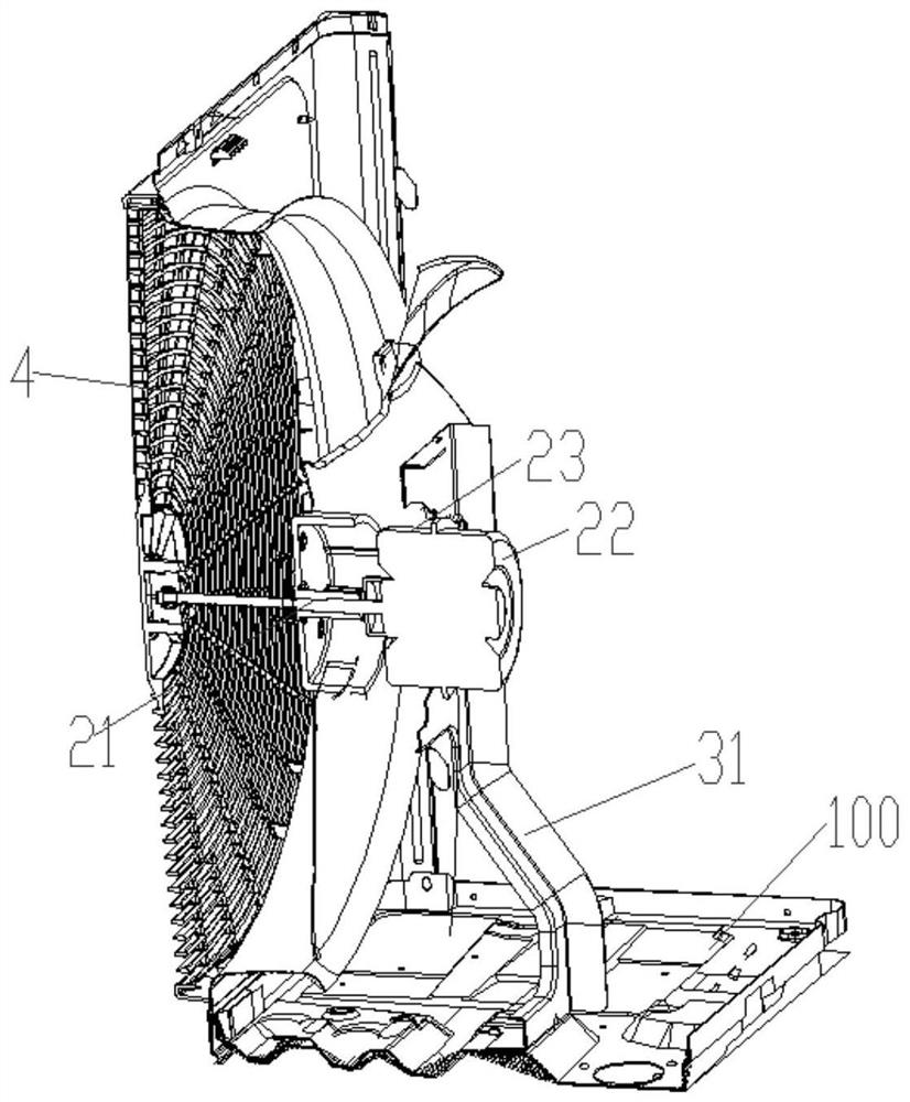 Fan blade supporting structure, air conditioner outdoor unit and air conditioner