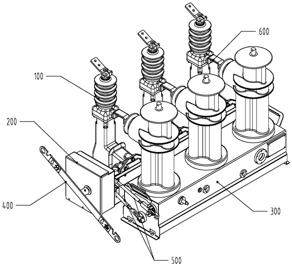 Slow-closing type outdoor alternating-current high-voltage isolating switch with built-in fracture