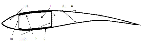 Anti-icing and deicing system for large wind power generation built-up blade