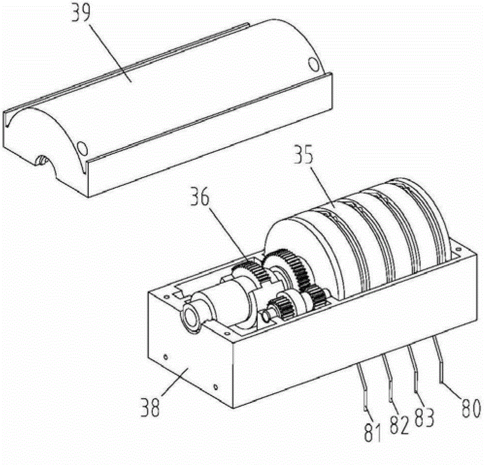 Roller system of louver pin shaft roller mechanism and incomplete gear overturning mechanism