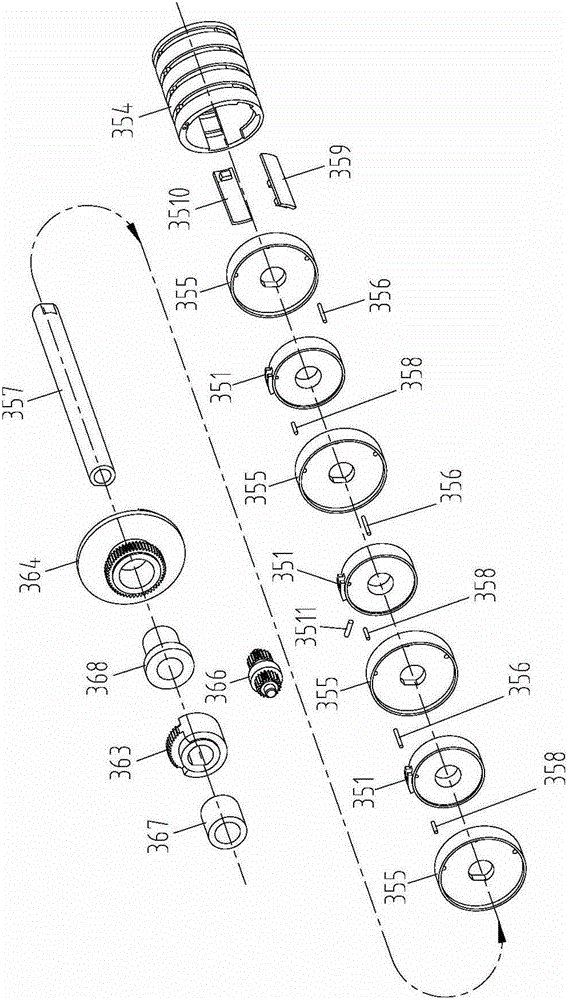 Roller system of louver pin shaft roller mechanism and incomplete gear overturning mechanism