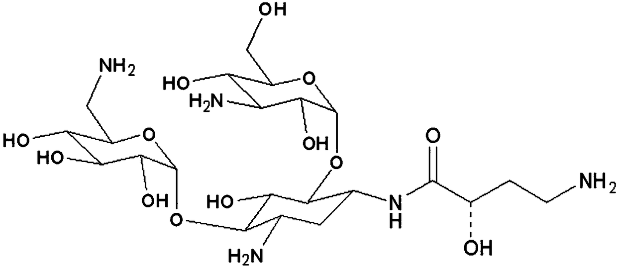 Kit for detecting amikacin content in blood and preparation method thereof