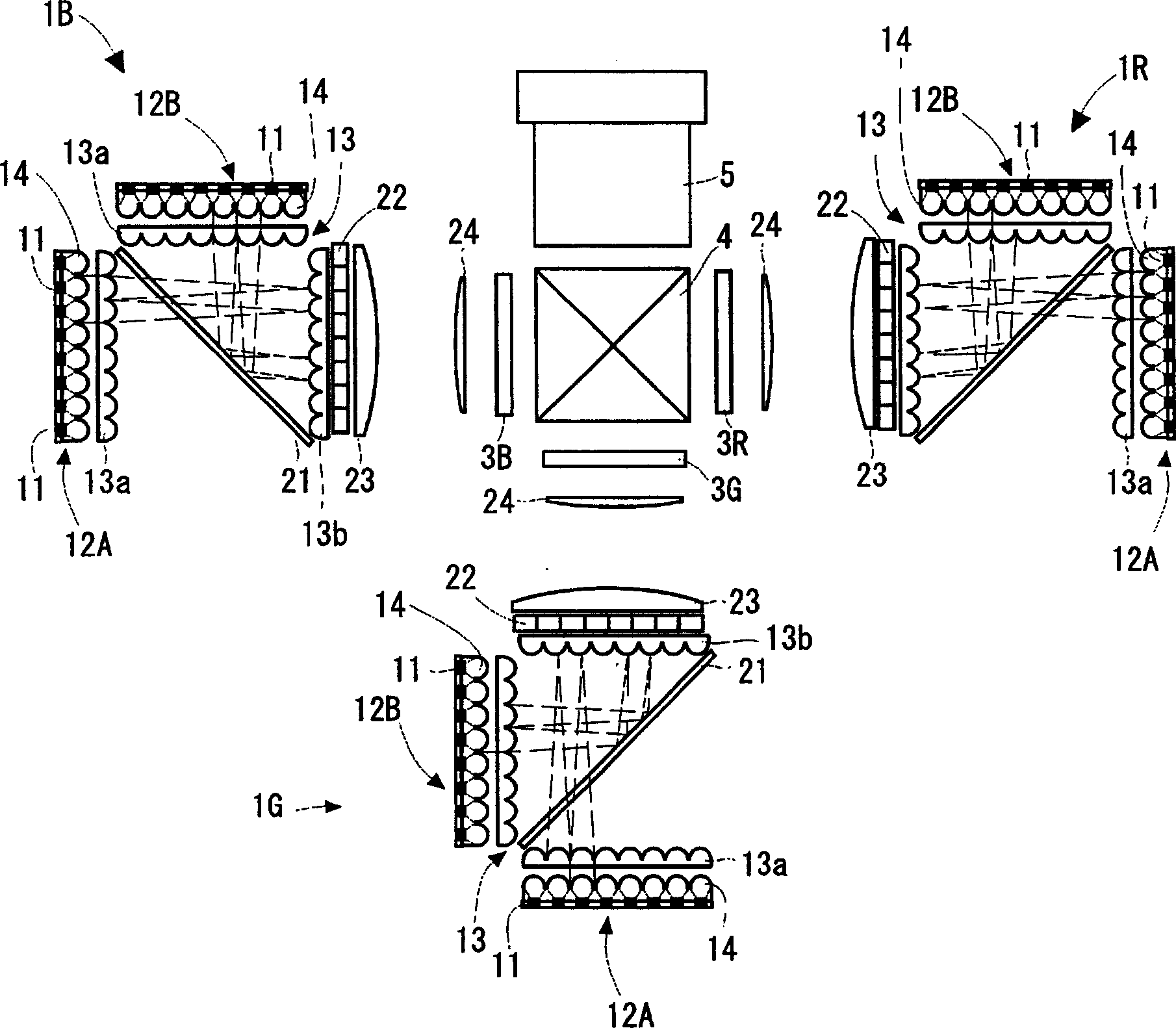 Illuminating device and projection type video display