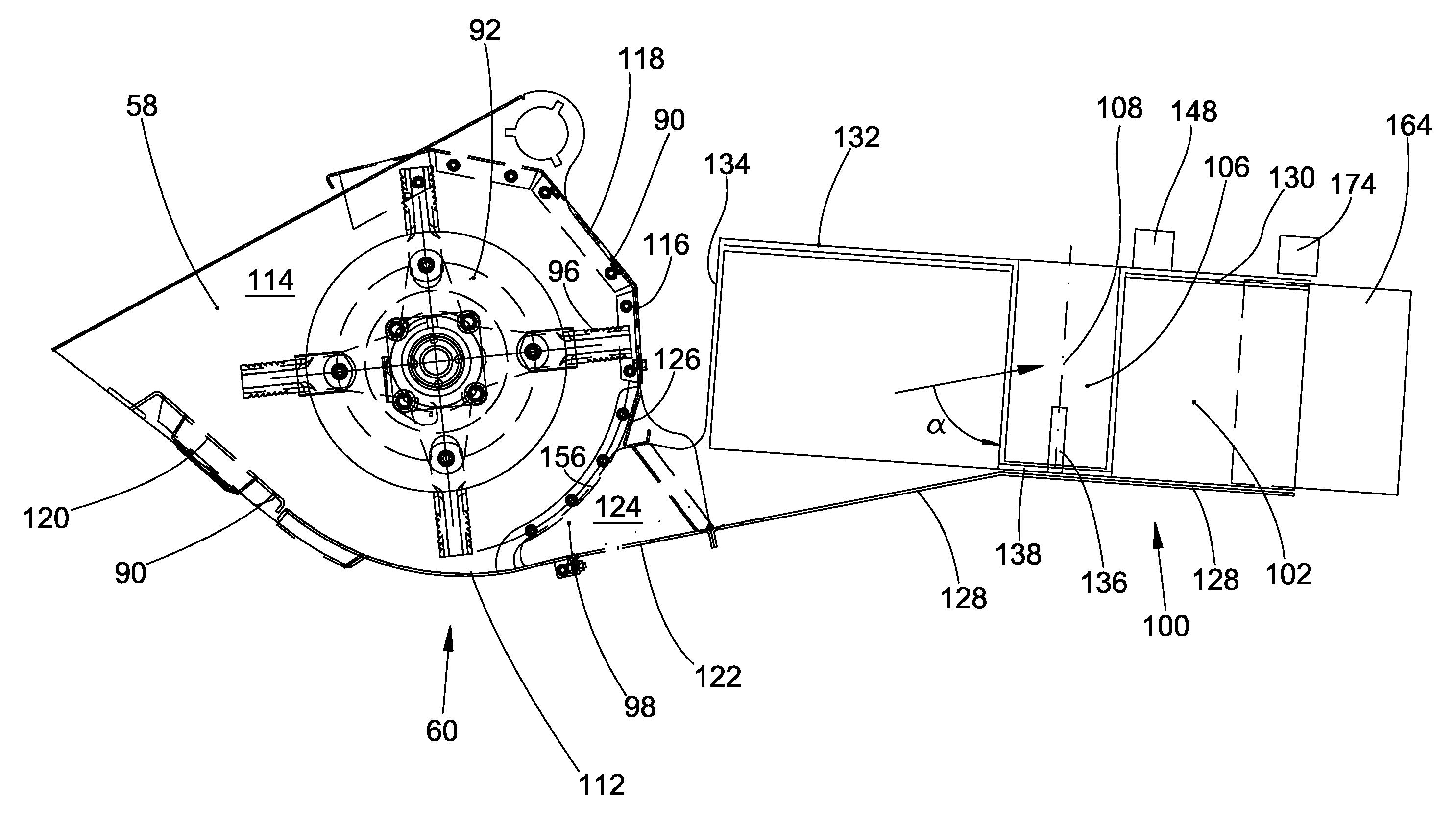 Crop residue chopping and distributing arrangement for a combine harvester