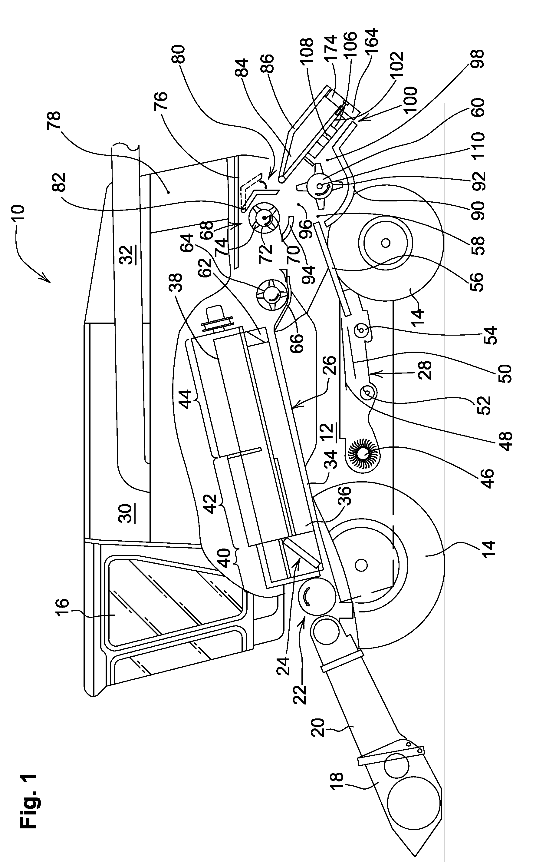 Crop residue chopping and distributing arrangement for a combine harvester