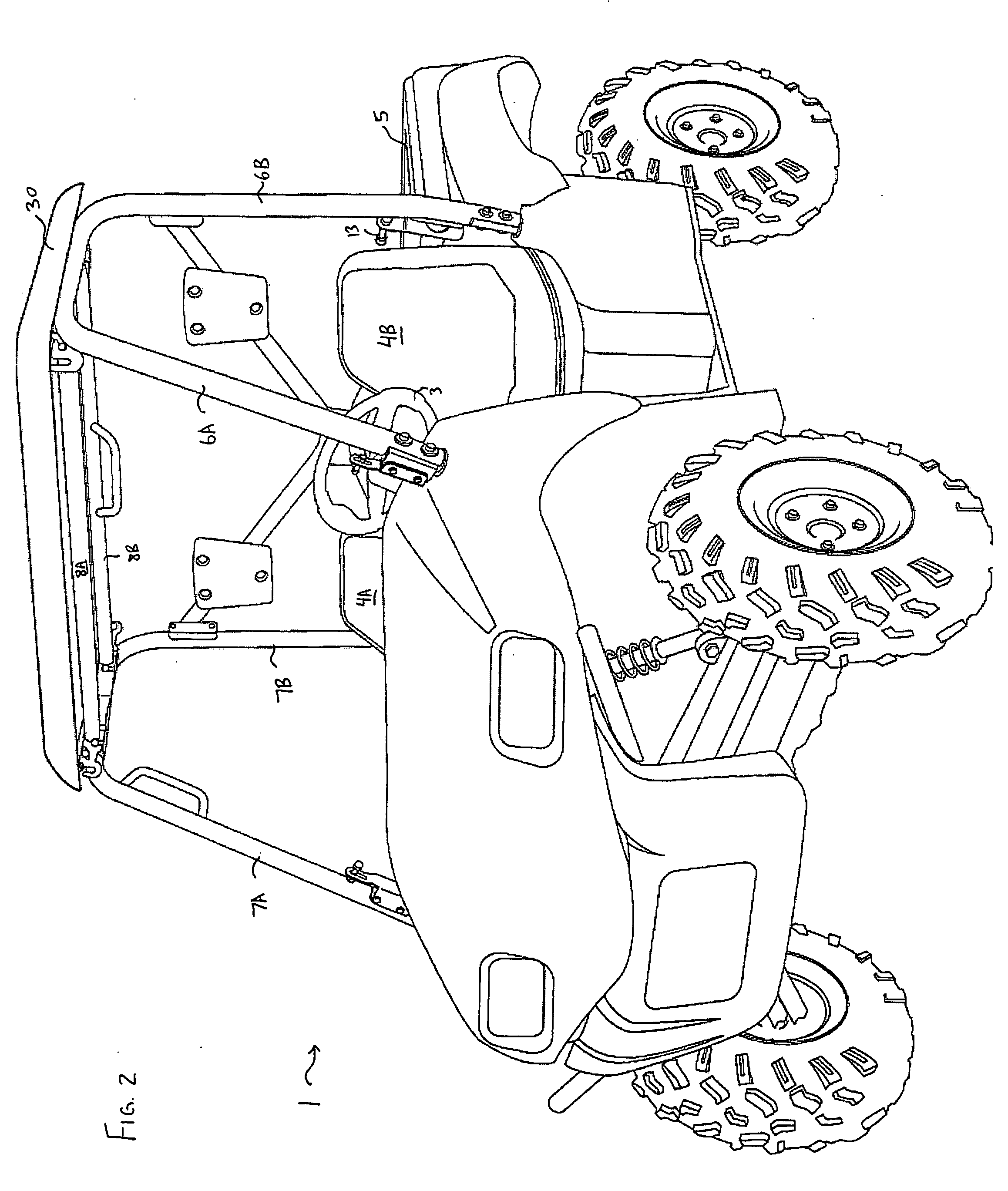 Quick-attach/detach cab for vehicle