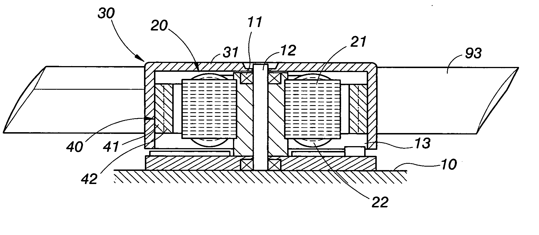 DC brush-free motor and fan rotated by outer rotor having annular ferrite magnet with alignment on its inner periphery