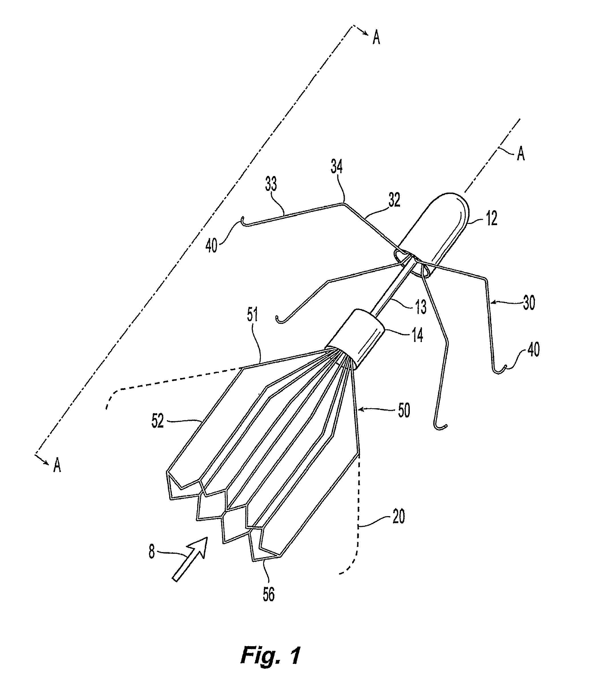 Embolus blood clot filter with floating filter basket