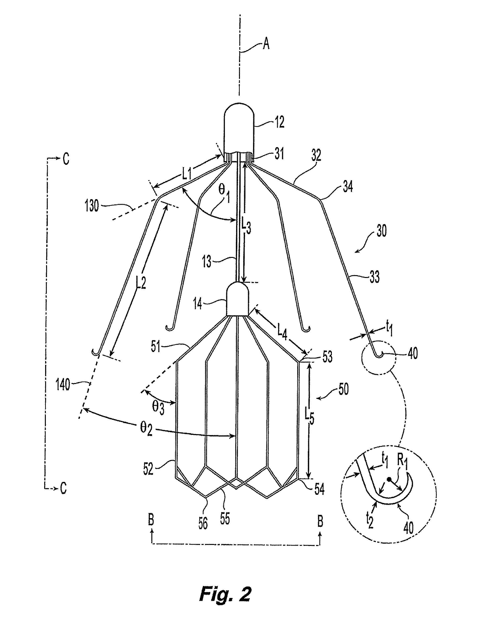 Embolus blood clot filter with floating filter basket