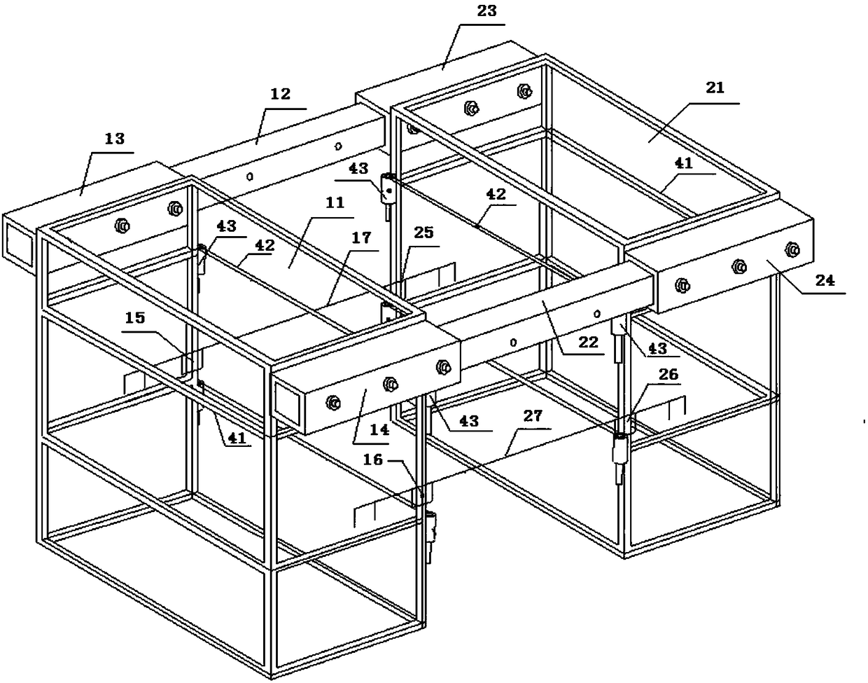 A safety hanging basket for working at heights and its construction method