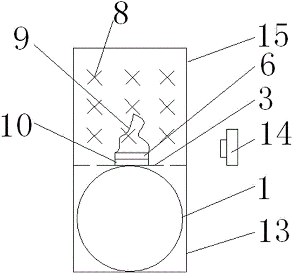 Experimental device for simulating influence mechanism to flame structure flow field characteristics of bottom cross wind