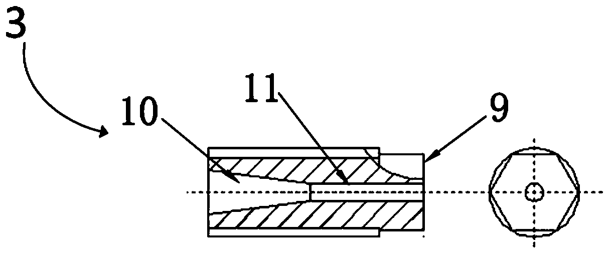 Water jet flow spraying head for seabed natural gas hydrate solid fluidization exploitation