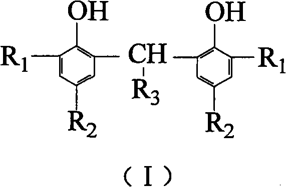 Method for preparing bisphenol compound antioxidant product by using organic acid catalyst